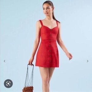 Reformation red linen dress
